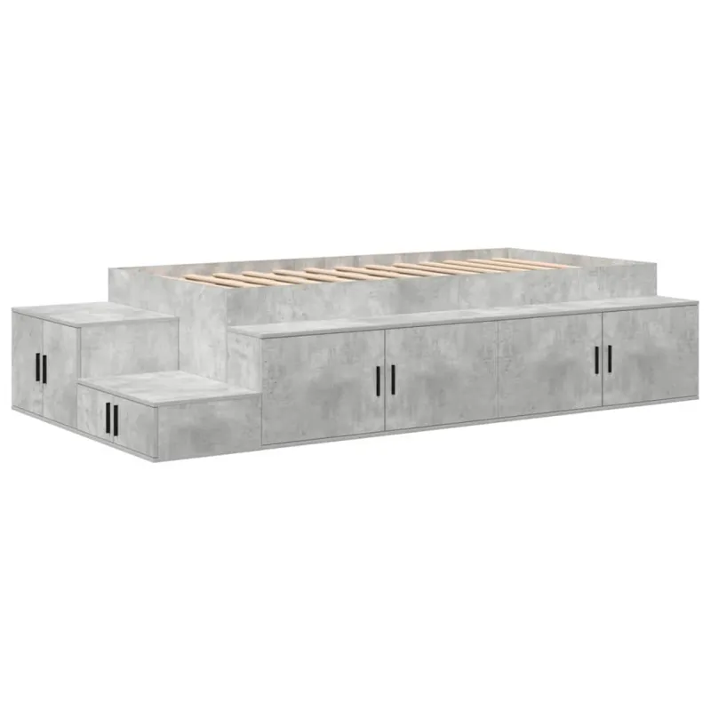 Lova su daiktų laikymo vieta su saugykla Betono pilka 75 cm
