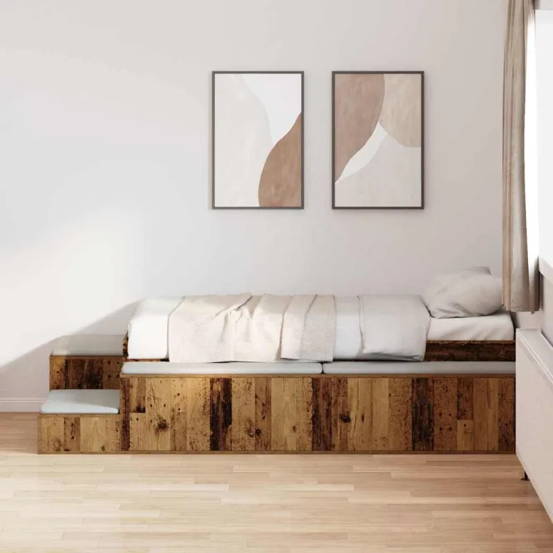 Lova su daiktų laikymo vieta Sena mediena 234 x 103 x 53.5 cm