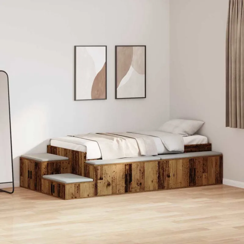 Lova su daiktų laikymo vieta Sena mediena 234 x 103 x 53.5 cm