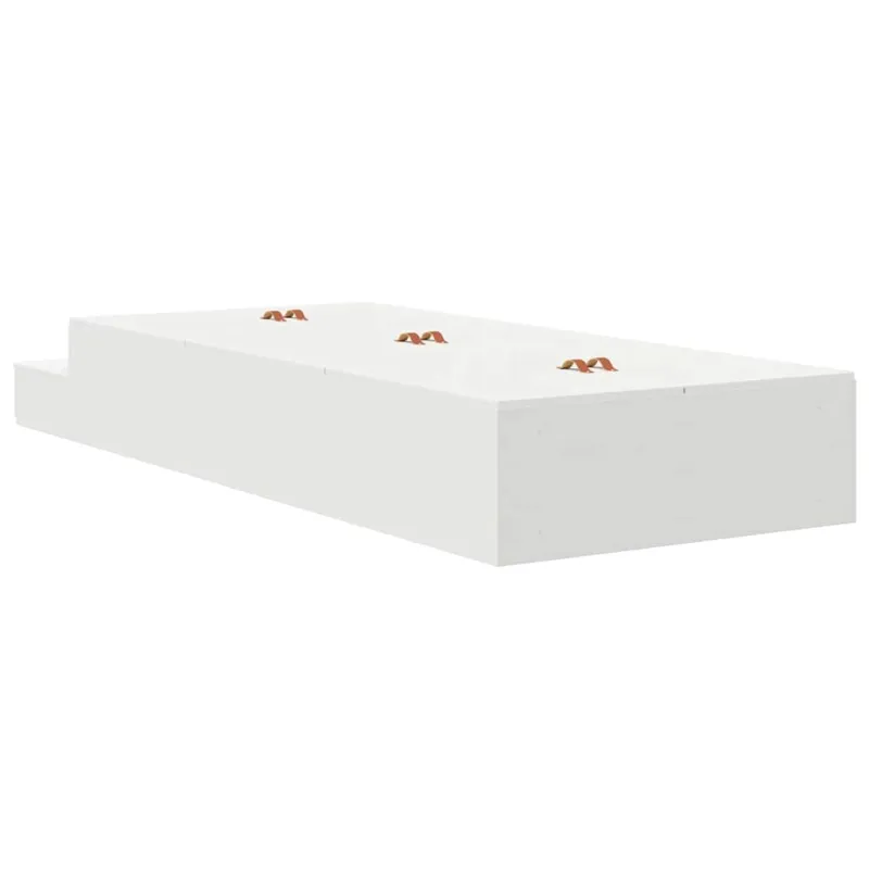 Lova su daiktų laikymo vieta Balta 90 cm Apdirbta mediena