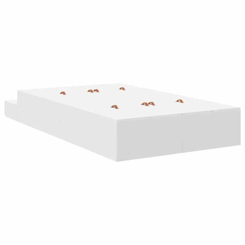 Lova su daiktų laikymo vieta Balta 120 cm Apdirbta mediena