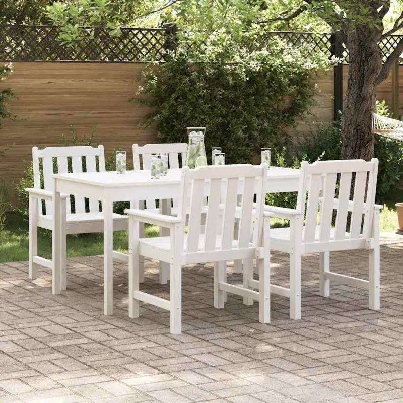 Sodo Kėdė 4 pcs Balta 65.5 x 59 x 88 cm Polietilenas