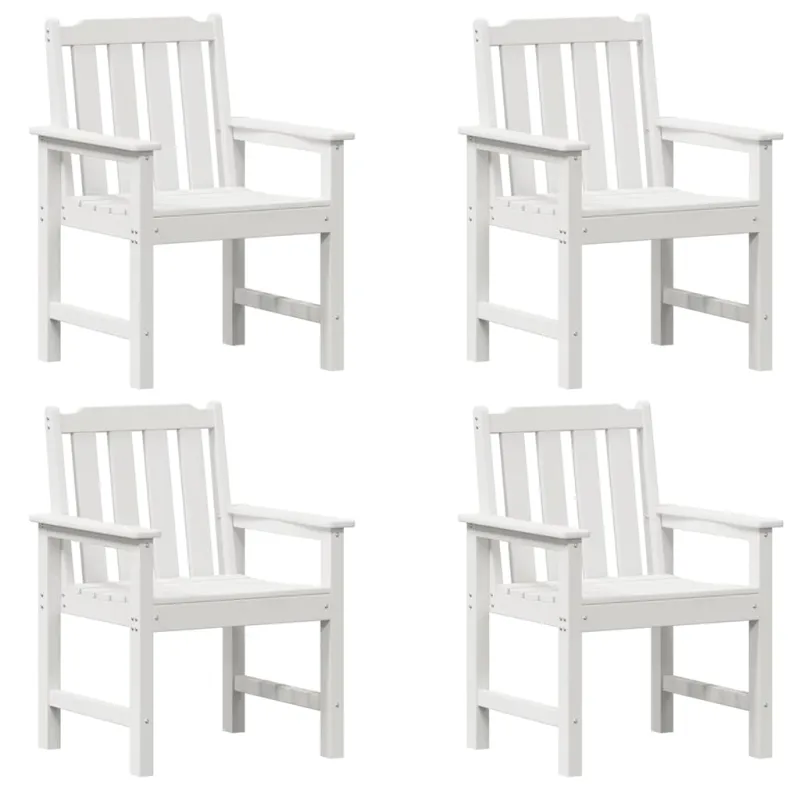 Sodo Kėdė 4 pcs Balta 65.5 x 59 x 88 cm Polietilenas