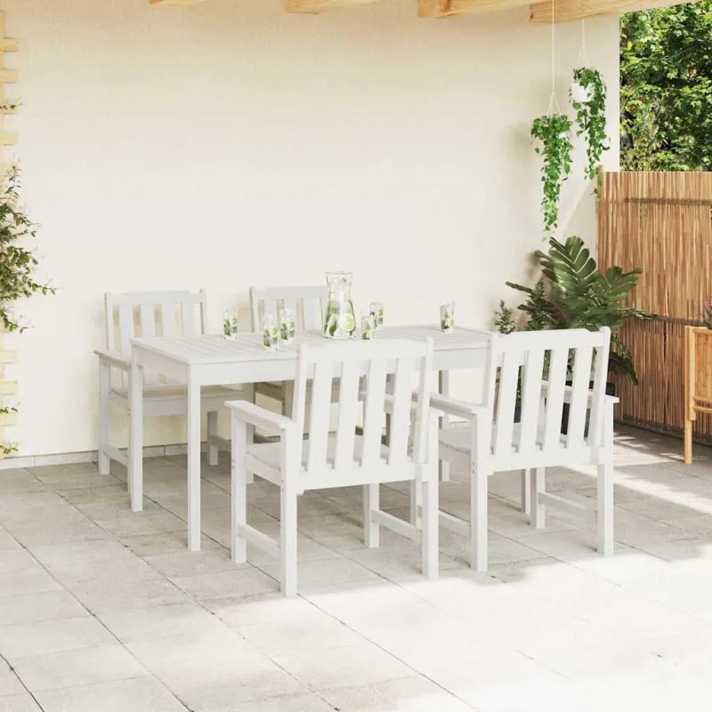Sodo Kėdė 4 pcs Balta 65.5 x 59 x 88 cm Polietilenas