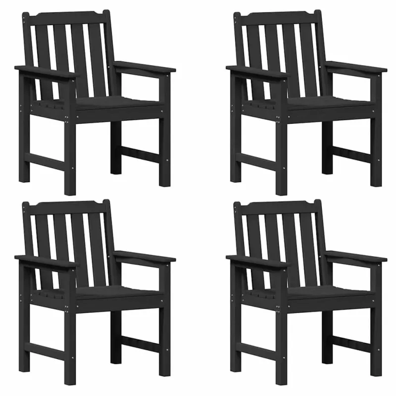 Sodo Kėdė 4 pcs Juoda 65.5 x 59 x 88 cm Polietilenas