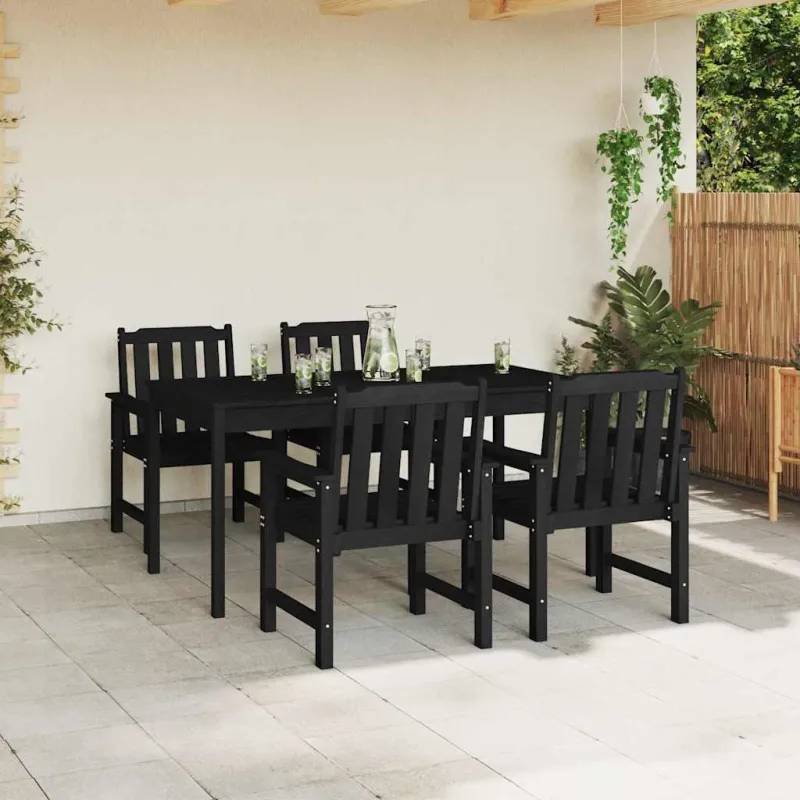 Sodo Kėdė 4 pcs Juoda 65.5 x 59 x 88 cm Polietilenas