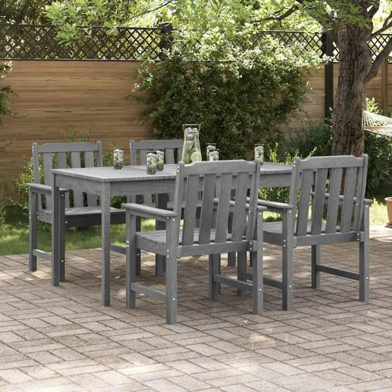 Sodo Kėdė 4 pcs Šviesiai pilka 65.5 x 59 x 88 cm Polietilenas
