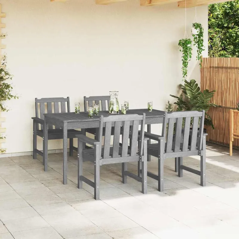 Sodo Kėdė 4 pcs Šviesiai pilka 65.5 x 59 x 88 cm Polietilenas