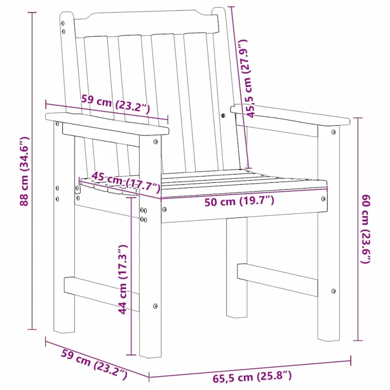 Sodo Kėdė 4 pcs Šviesiai pilka 65.5 x 59 x 88 cm Polietilenas