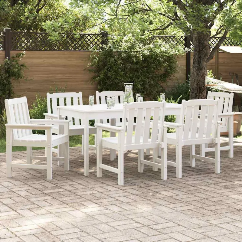 Sodo Kėdė 6 pcs Balta 65.5 x 59 x 88 cm Polietilenas