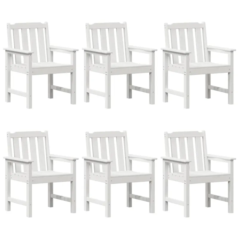 Sodo Kėdė 6 pcs Balta 65.5 x 59 x 88 cm Polietilenas