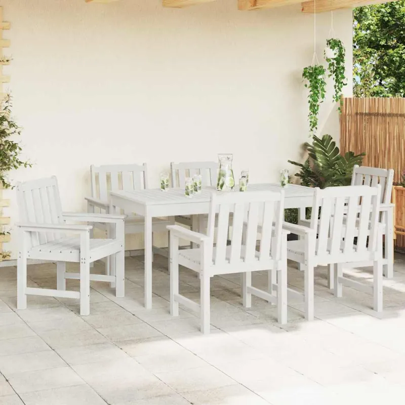 Sodo Kėdė 6 pcs Balta 65.5 x 59 x 88 cm Polietilenas