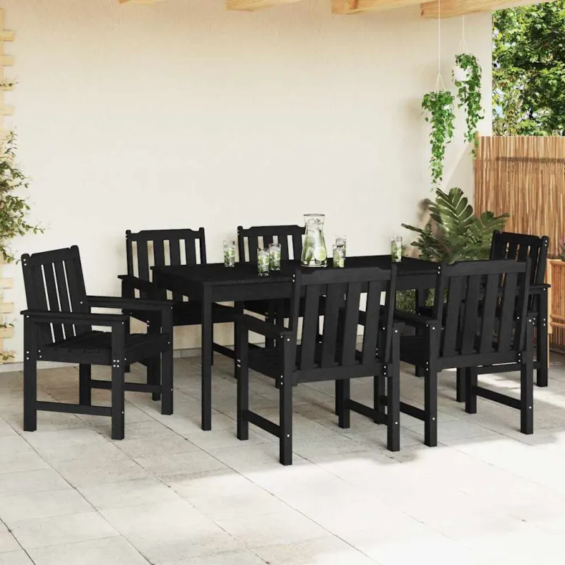 Sodo Kėdė 6 pcs Juoda 65.5 x 59 x 88 cm Polietilenas