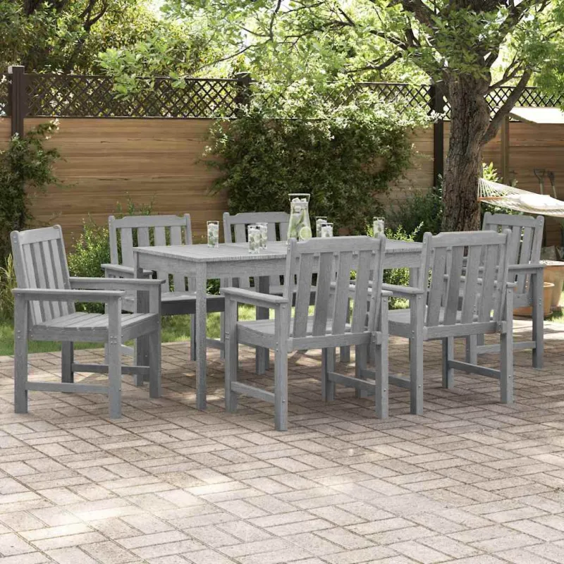 Sodo Kėdė 6 pcs Šviesiai pilka 65.5 x 59 x 88 cm Polietilenas