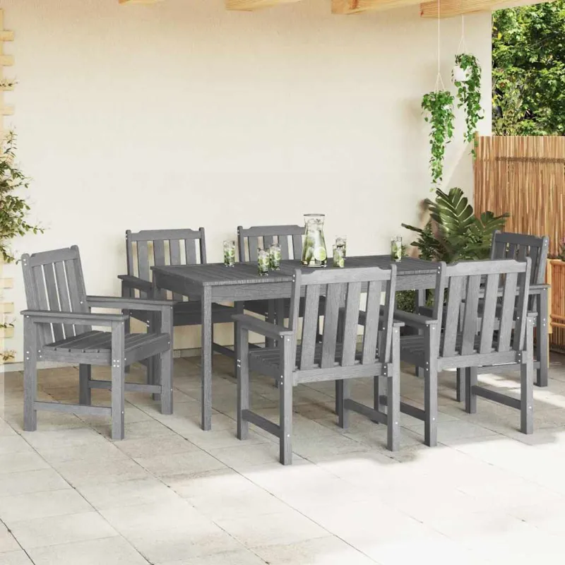 Sodo Kėdė 6 pcs Šviesiai pilka 65.5 x 59 x 88 cm Polietilenas