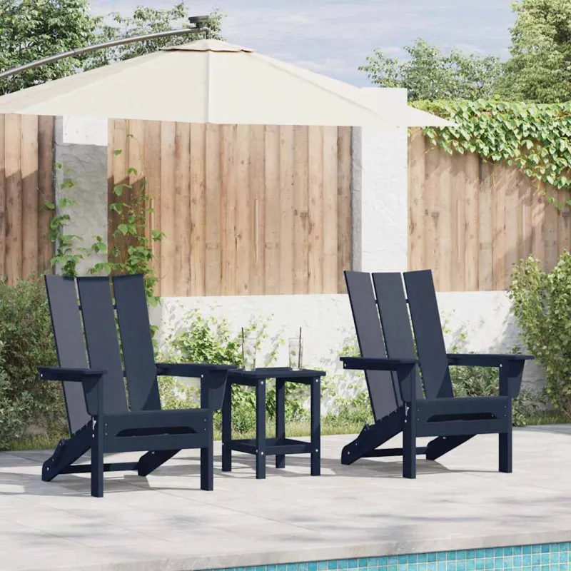 Sodo Kėdė 2 pcs Tamsiai mėlyna 80.5 x 74.5 x 92 cm Polietilenas