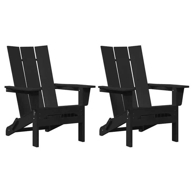 Sodo Kėdė 2 pcs Juoda 80.5 x 74.5 x 92 cm Polietilenas