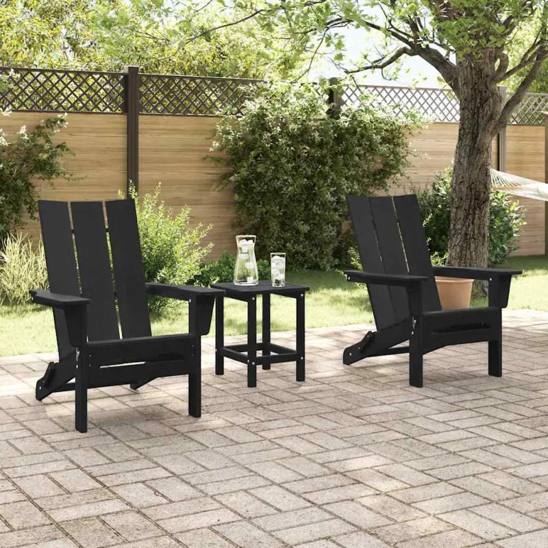 Sodo Kėdė 2 pcs Juoda 80.5 x 74.5 x 92 cm Polietilenas