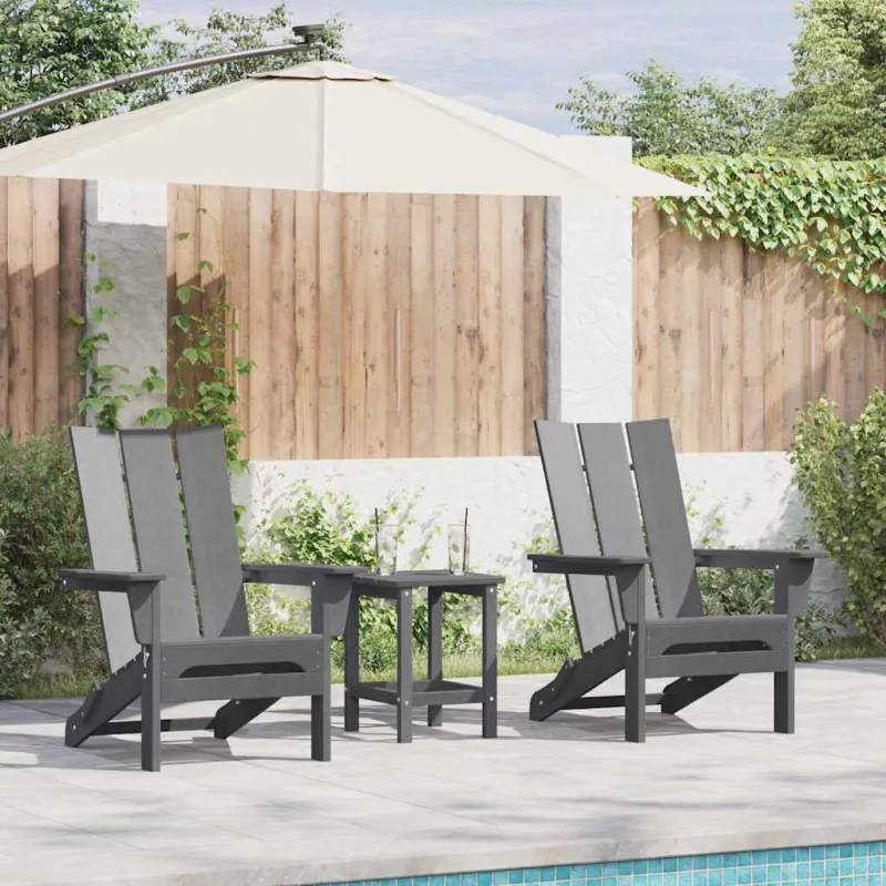 Sodo Kėdė 2 pcs Šviesiai pilka 80.5 x 74.5 x 92 cm Polietilenas