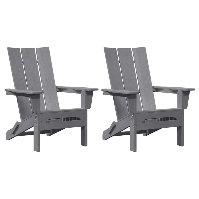 Sodo Kėdė 2 pcs Šviesiai pilka 80.5 x 74.5 x 92 cm Polietilenas