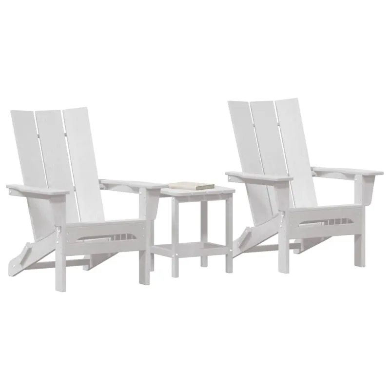 Sodo Kėdė 3 pcs Balta 80.5 x 74.5 x 92 cm Polietilenas