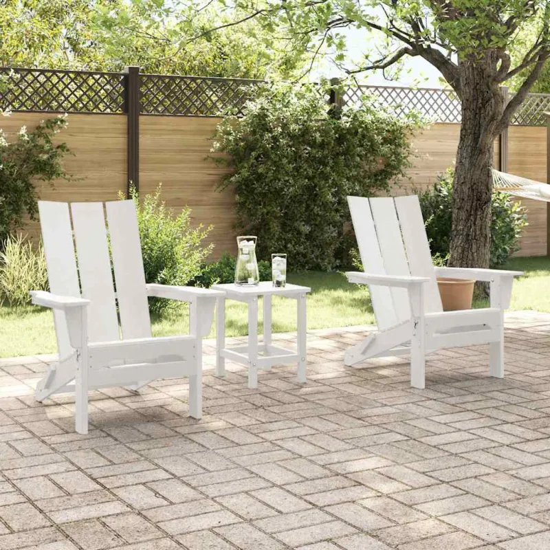 Sodo Kėdė 3 pcs Balta 80.5 x 74.5 x 92 cm Polietilenas