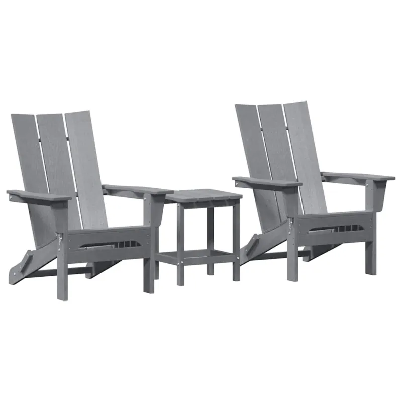 Sodo Kėdė 3 pcs Šviesiai pilka 80.5 x 74.5 x 92 cm Polietilenas