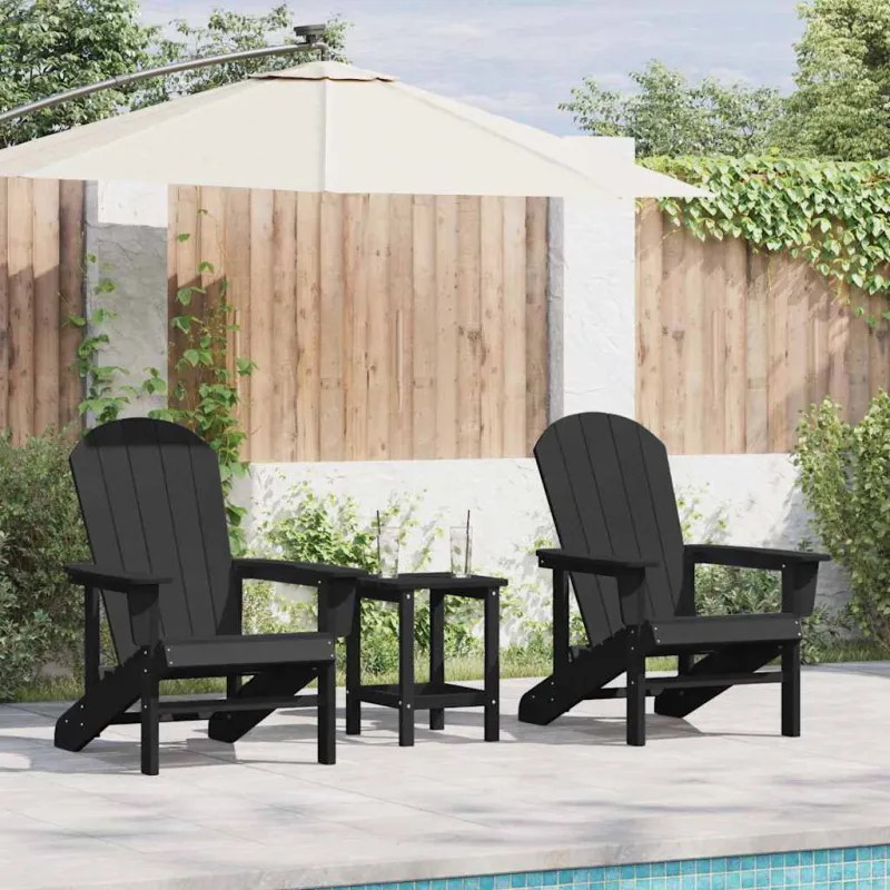 Sodo Kėdė 2 pcs Juoda 82 x 74 x 92 cm Polietilenas