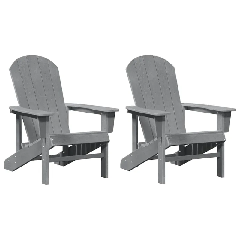 Sodo Kėdė 2 pcs Šviesiai pilka 82 x 74 x 92 cm Polietilenas