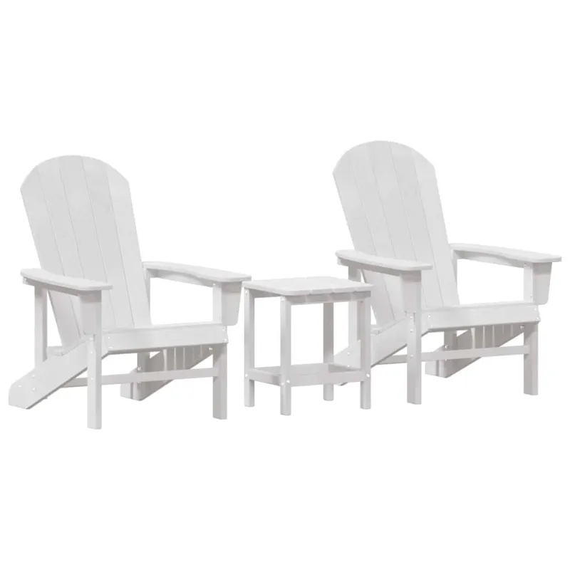 Sodo Kėdė 3 pcs Balta Polietilenas