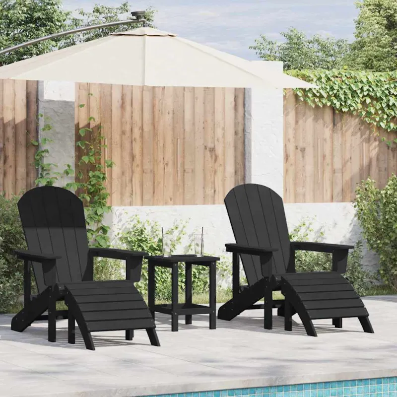 Sodo Kėdė 2 pcs Juoda 83 x 74 x 92 cm Polietilenas