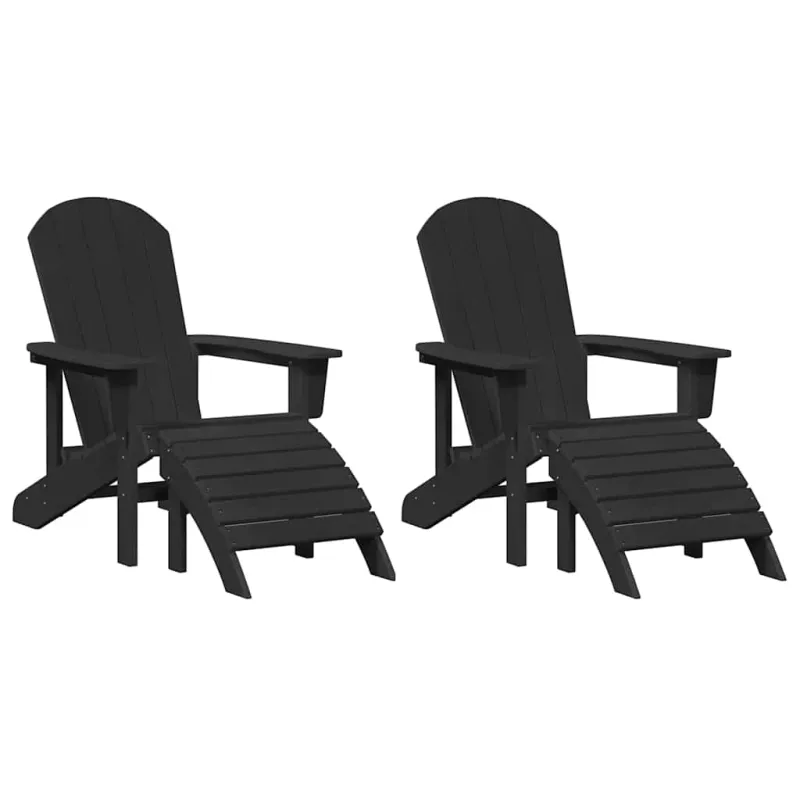 Sodo Kėdė 2 pcs Juoda 83 x 74 x 92 cm Polietilenas