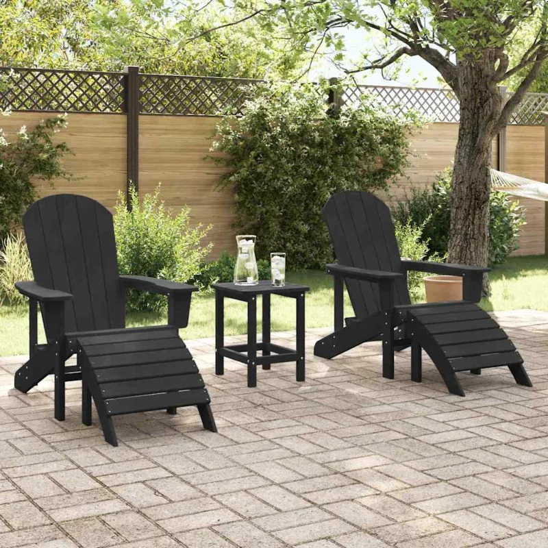 Sodo Kėdė 2 pcs Juoda 83 x 74 x 92 cm Polietilenas