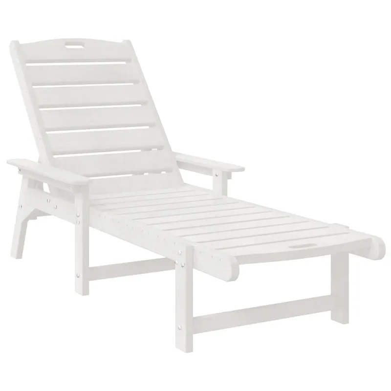 Saulės gultas 2 pcs Balta 195,5 x 53 x 98,5 cm Polietilenas