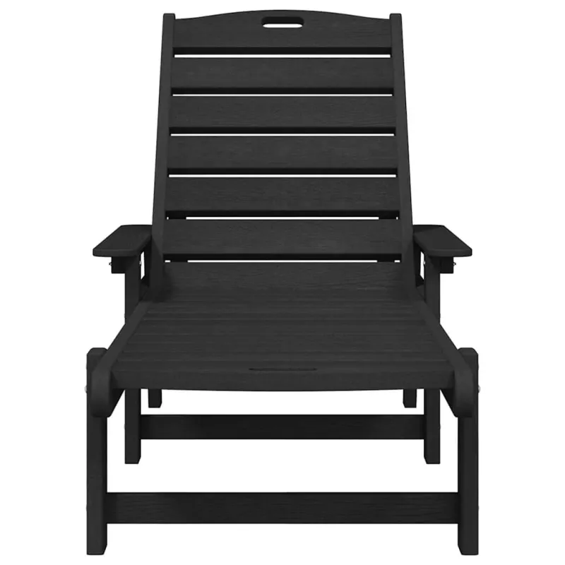 Saulės gultas 2 pcs Juoda 195,5 x 53 x 98,5 cm Polietilenas