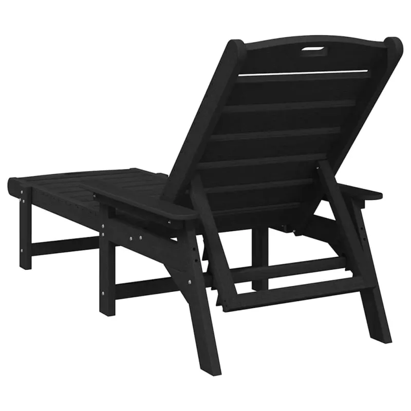 Saulės gultas 2 pcs Juoda 195,5 x 53 x 98,5 cm Polietilenas