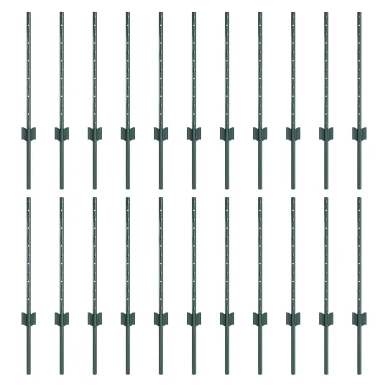 Įmontuotas tvoros stulpas 22 pcs Žalia 100 cm
