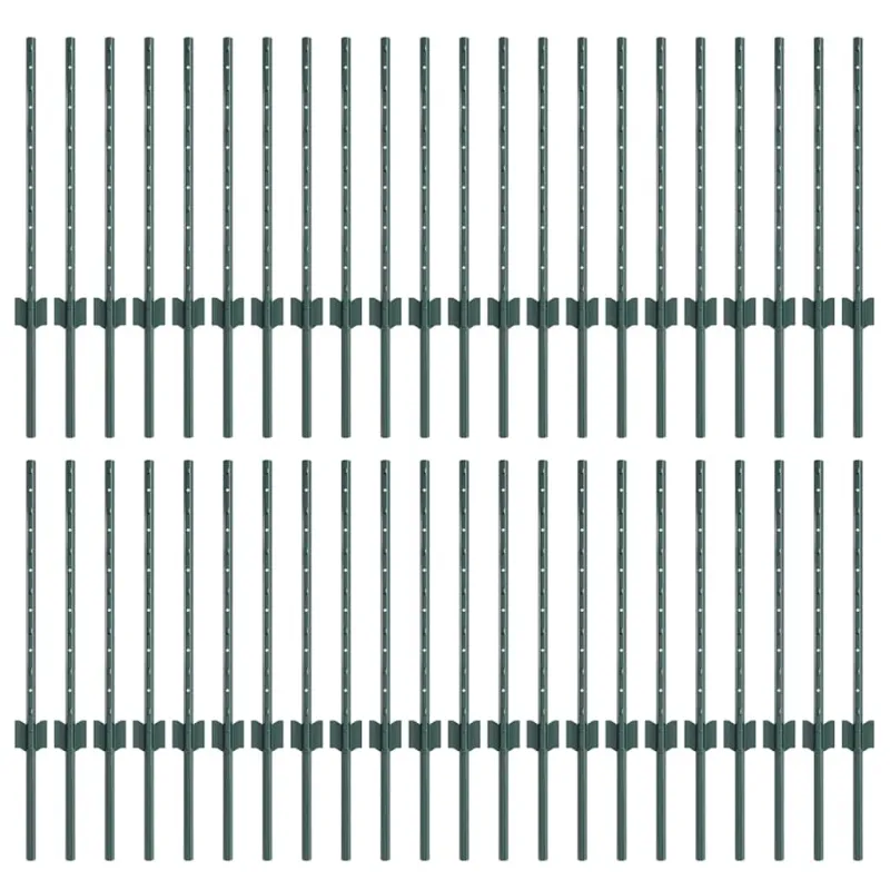 Įmontuotas tvoros stulpas 44 pcs Žalia 100 cm