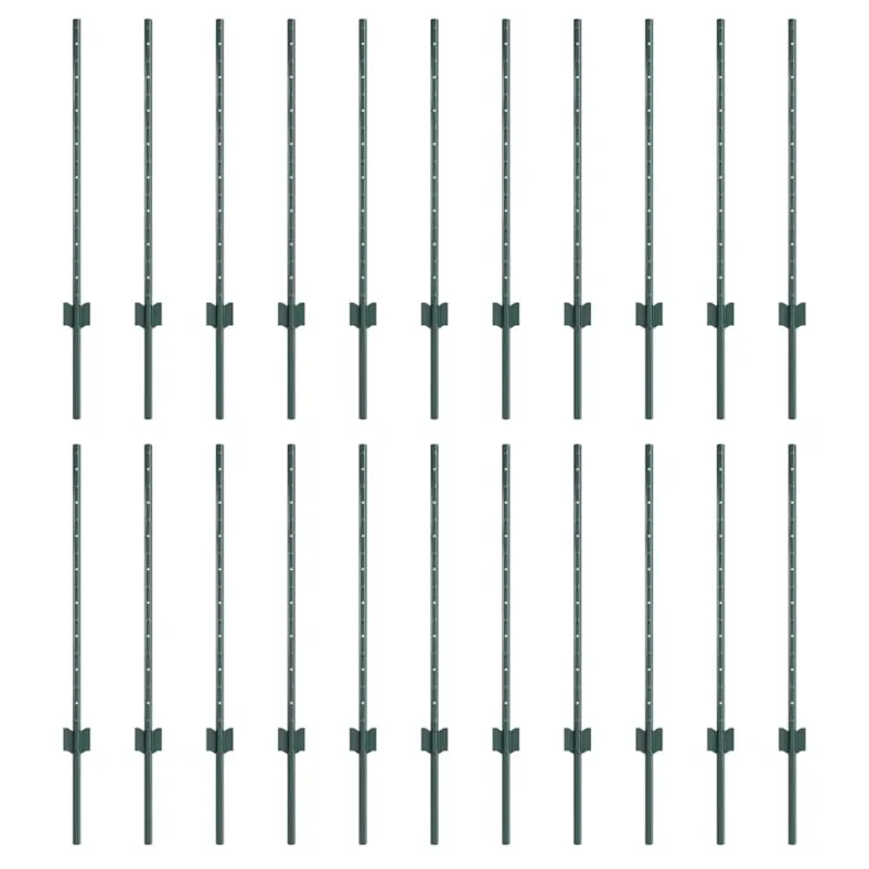 Įmontuotas tvoros stulpas 22 pcs Žalia 120 cm