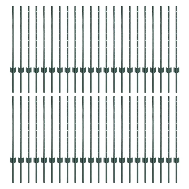 Įmontuotas tvoros stulpas 44 pcs Žalia 120 cm