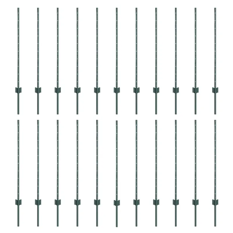 Įmontuotas tvoros stulpas 22 pcs Žalia 140 cm