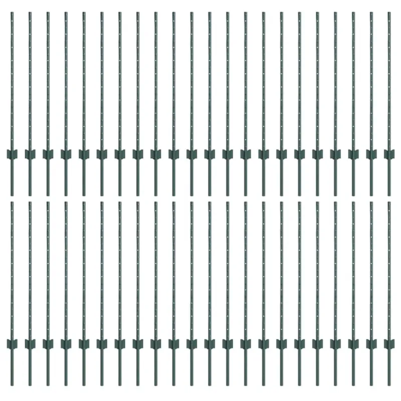 Įmontuotas tvoros stulpas 44 pcs Žalia 140 cm