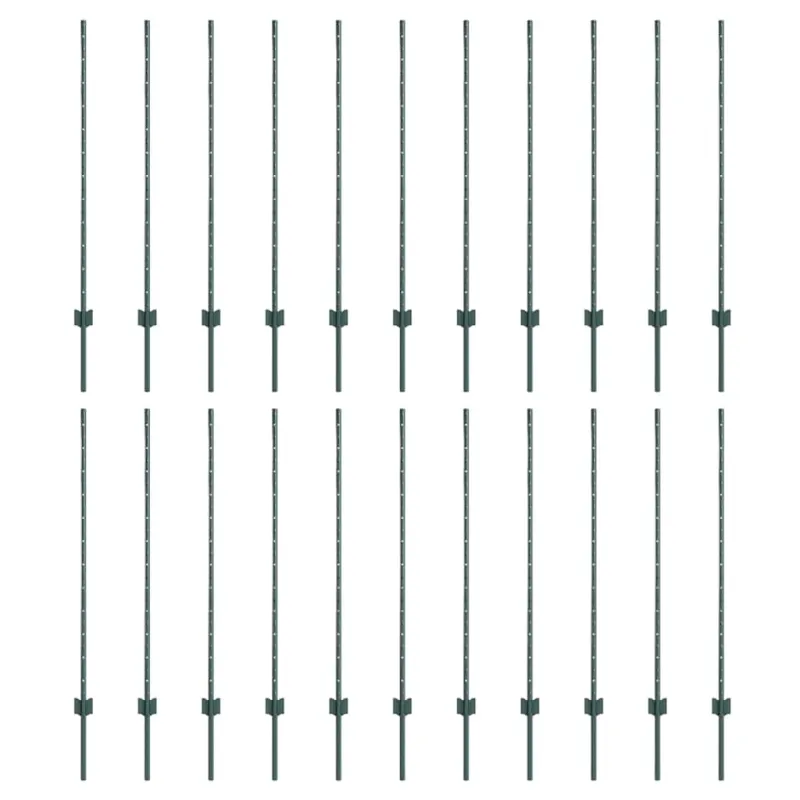 Įmontuotas tvoros stulpas 22 pcs Žalia 160 cm