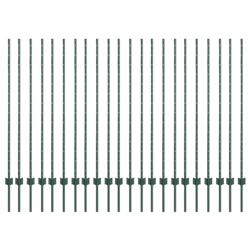 Įmontuotas tvoros stulpas 22 pcs Žalia 180 cm