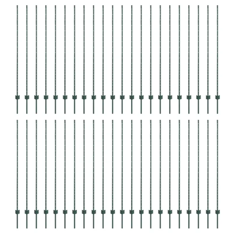 Įmontuotas tvoros stulpas 44 pcs Žalia 200 cm