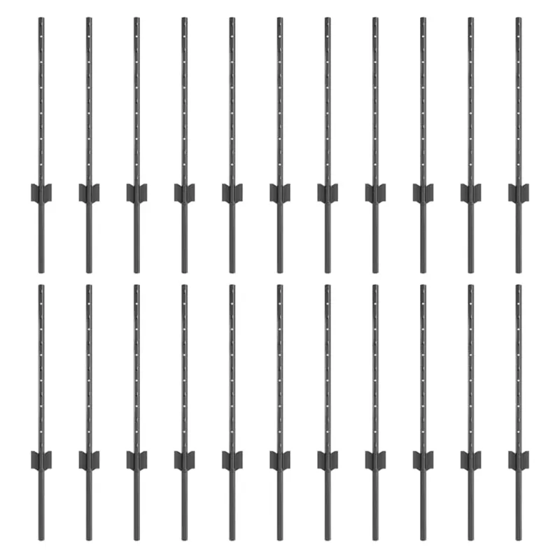 Įmontuotas tvoros stulpas 22 pcs Pilka 100 cm