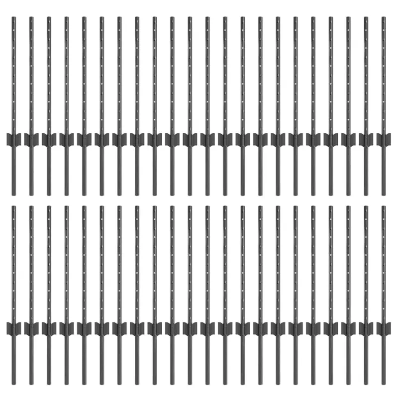 Įmontuotas tvoros stulpas 44 pcs Pilka 100 cm