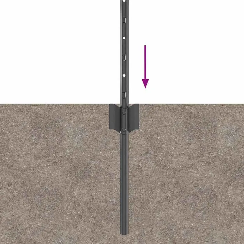 Įmontuotas tvoros stulpas 44 pcs Pilka 100 cm