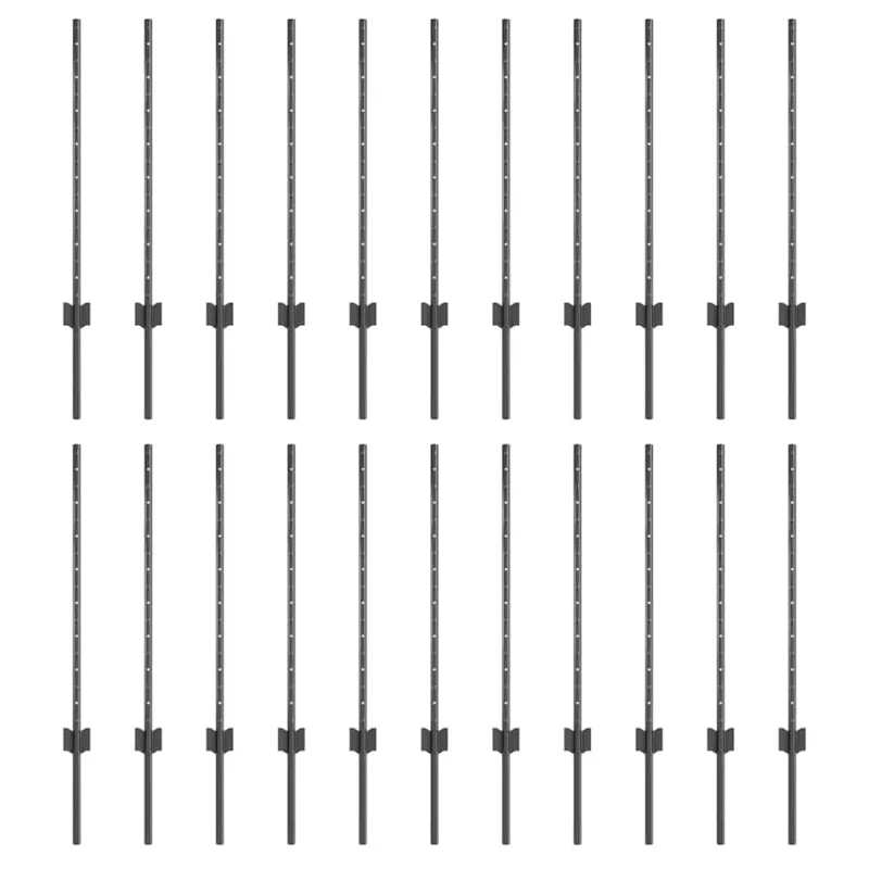 Įmontuotas tvoros stulpas 22 pcs Pilka 120 cm