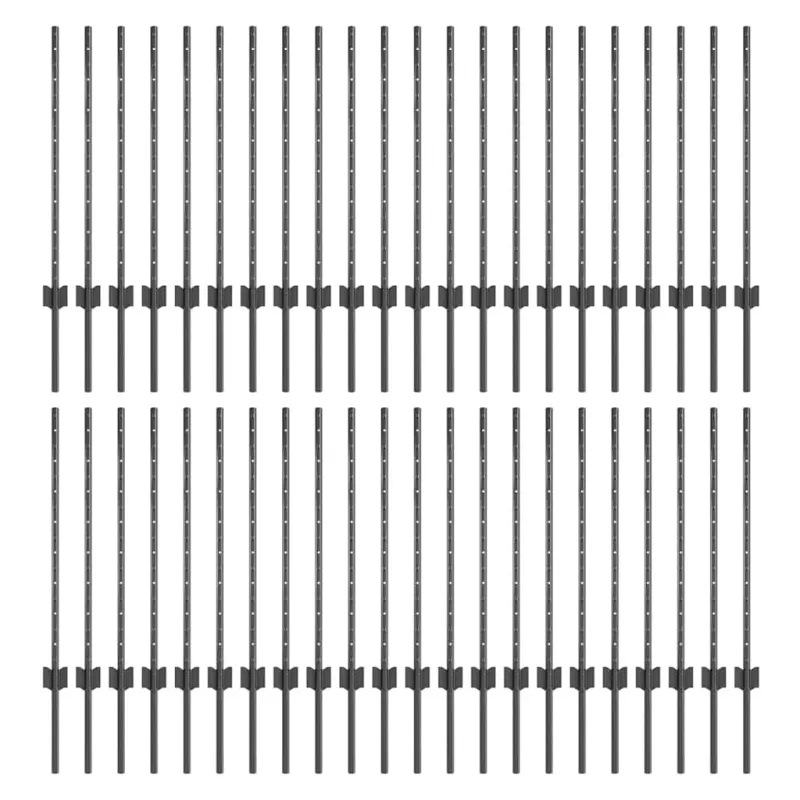Įmontuotas tvoros stulpas 44 pcs Pilka 120 cm